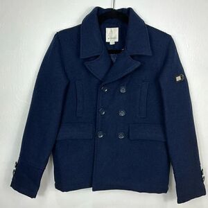 Diesel Dark Blue Double Breasted Mixed Media Winter Jacket Size 14/16